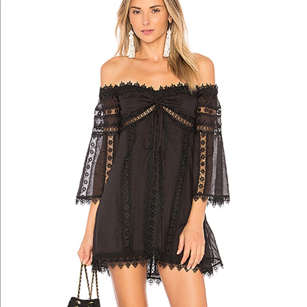 Charo Ruiz Ibiza off the shoulder black mini